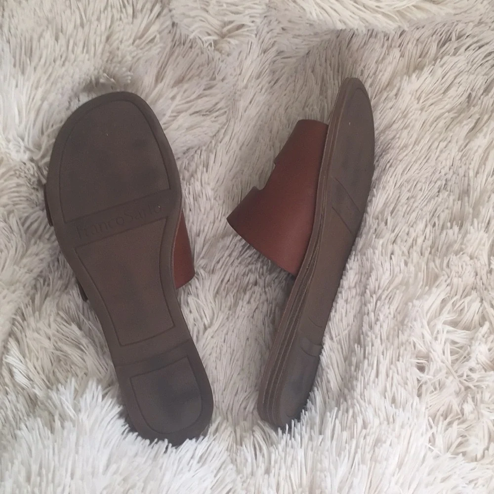 Franco Sarto Brown Slide Sandals - Picture 3 of 5
